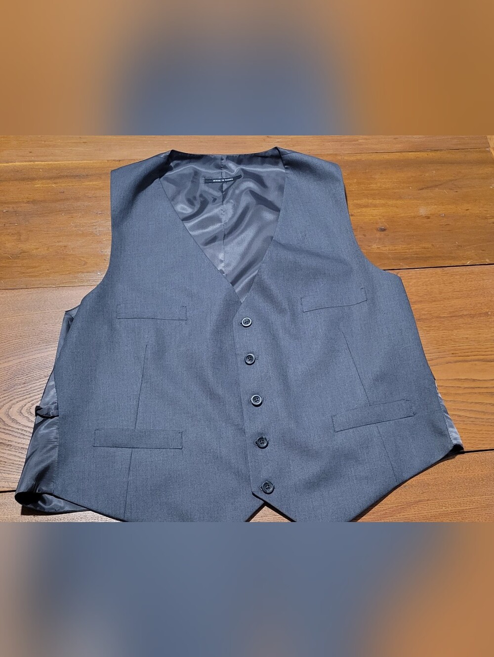 Men's Gray Dress Vest- XL